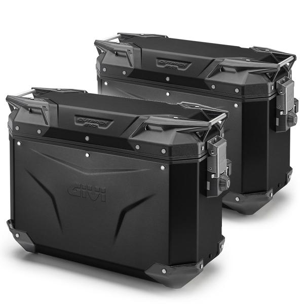 Givi Trekker outback EVO 37L coppia valigie Monokey cam-side laterali in alluminio nero