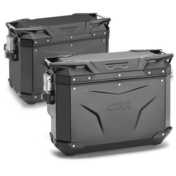 Givi Trekker outback EVO 37/33L coppia valigie Monokey cam-side laterali in alluminio nero