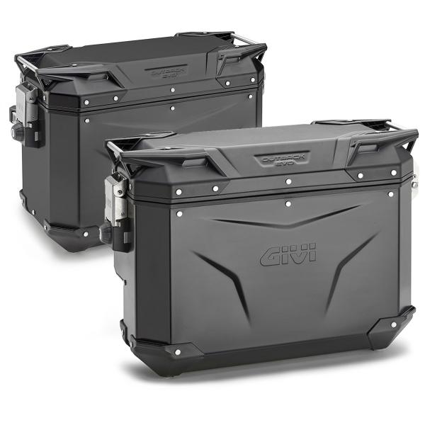 Givi Trekker outback EVO 48/37L pair of black aluminum Monokey cam-side side cases