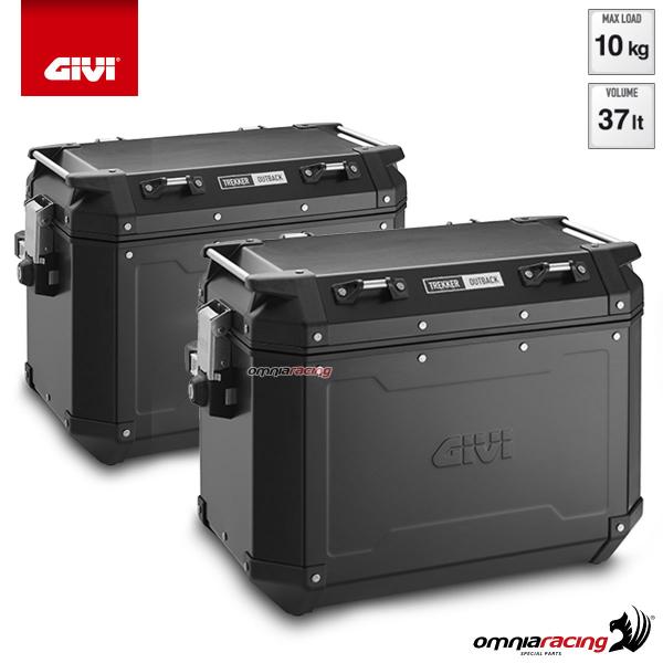 GIVI OBKN37BPACK2 valigie Monokey cam-side Trekker outback coppia laterali in alluminio nero
