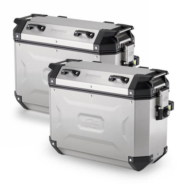Pair of side suitecase Kappa KVG37A K-Voyager Monokey CAM-SIDE volume 37 liter natural aluminium