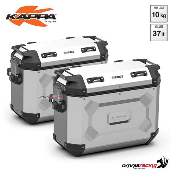 Coppia di valigie laterali Kappa KFR37A K-FORCE Monokey CAM-SIDE volume 37 litri alluminio naturale