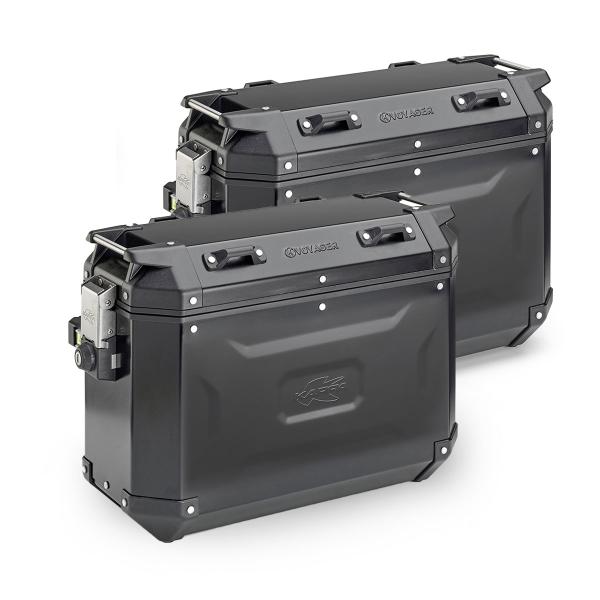 Pair of side suitecase Kappa KVG37B K-Voyager Monokey CAM-SIDE volume 37 liter black aluminium