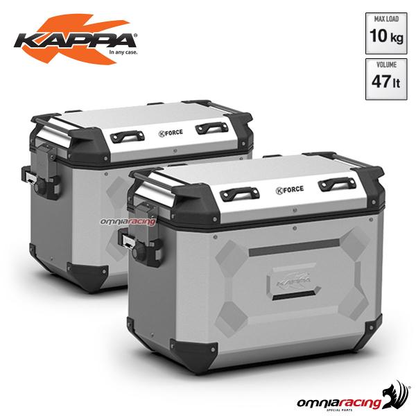 Coppia di valigie laterali Kappa KFR48A K-FORCE Monokey CAM-SIDE volume 48 litri alluminio naturale