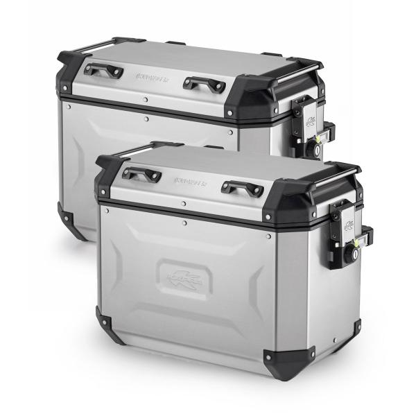 Pair of side suitecase Kappa KVG48A K-Voyager Monokey CAM-SIDE volume 48 liter natural aluminium