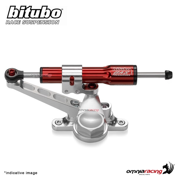 Ammortizzatore sterzo Bitubo trasversale sovraserbatoio rosso Ducati S4RS Monster 2006-2008