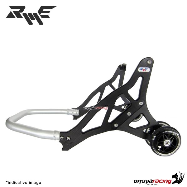 Cavalletto Robby Moto in ergal anteriore + Supporti regolabili colore Nero