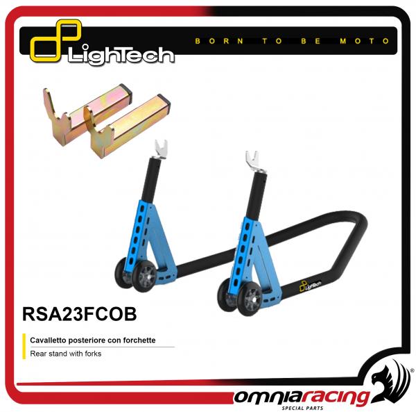 Cavalletto Posteriore Moto Lightech in Alluminio con Forchette Cobalto