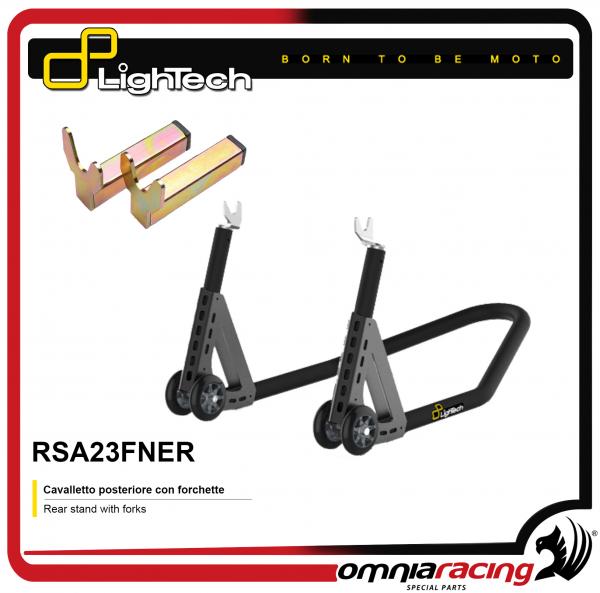 Cavalletto Posteriore Moto Lightech in Alluminio con Forchette Nero