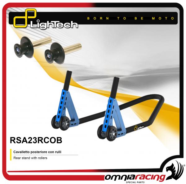 Cavalletto Posteriore Moto Lightech in Alluminio con Rulli Cobalto