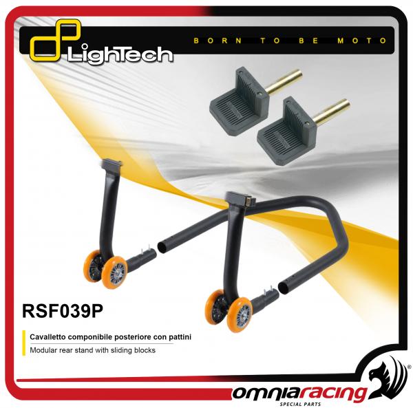 Cavalletto Posteriore moto Componibile Lightech in Ferro a 4 ruote con Pattini