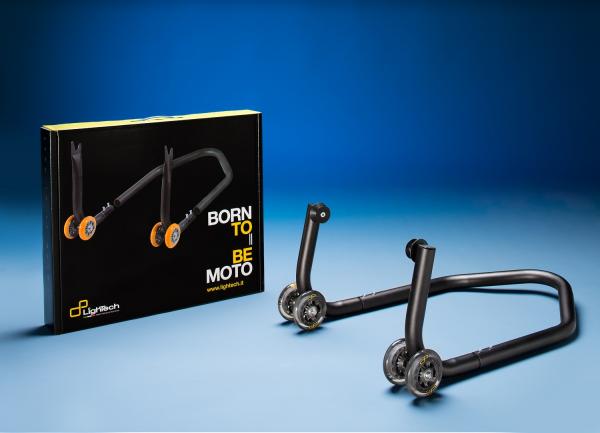 Cavalletto Posteriore moto Componibile Lightech in Ferro a 4 ruote con Rulli solo per T-MAX 530