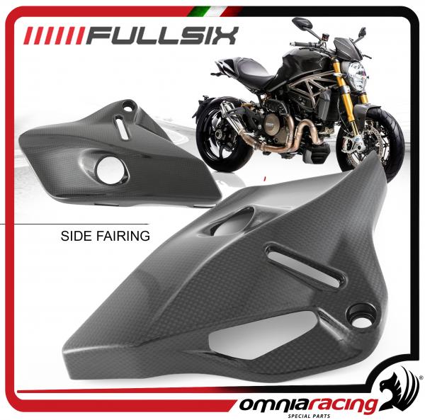 FULLSIX Fianchetti Carena Laterale Destra Carbonio lucido per Ducati Monster 1200 / 821 2013 13>