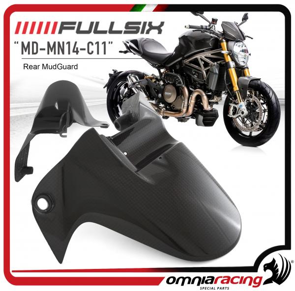 FULLSIX Parafango Posteriore in Fibra di Carbonio lucido per Ducati Monster 1200 / 821 2013 13>