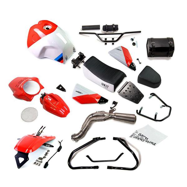 Unit Garage GR86 white/red/black Tank/seat/exhaust kit BMW RnineT Pure