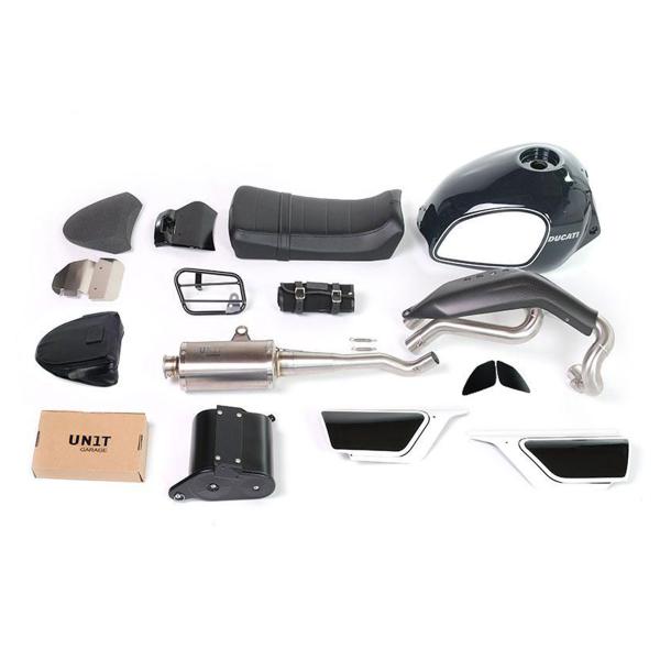 Unit Garage dark gray Tank/seat/exhaust kit Ducati Desert Sled 800 2017-2024