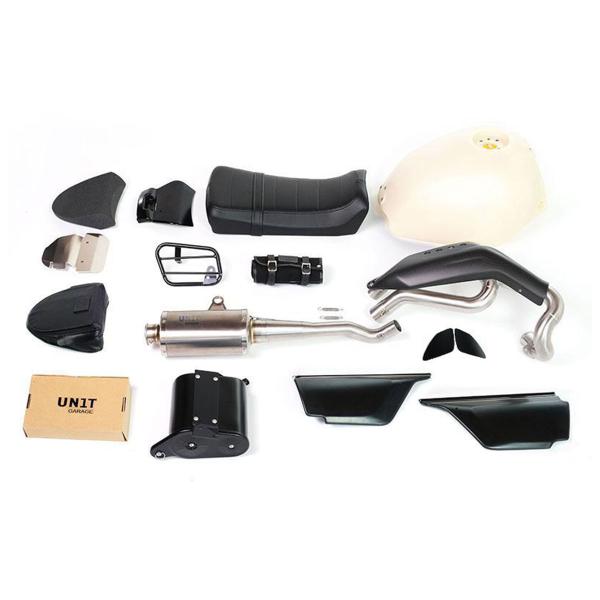 Unit Garage Exhaust/seat/unpainted tank kit with fuel level Ducati Desert Sled 800 2017-2024