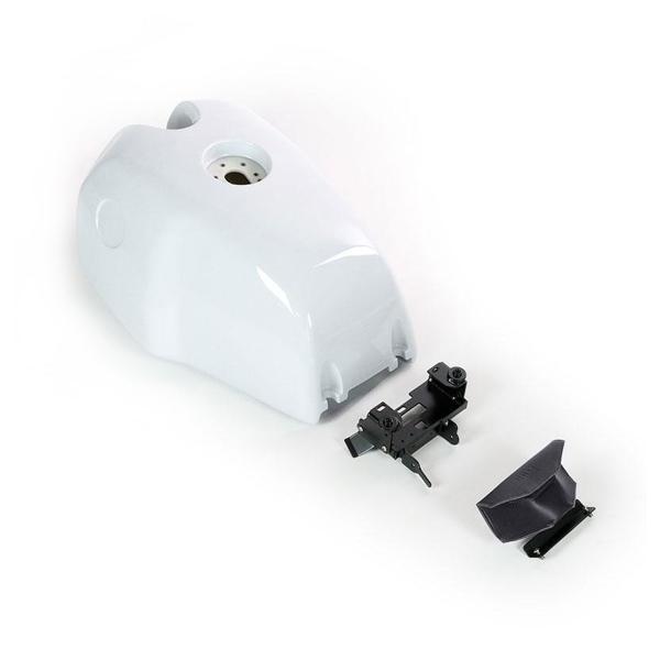 Unit Garage white Fuel Tank/black bag BMW RnineT Scrambler