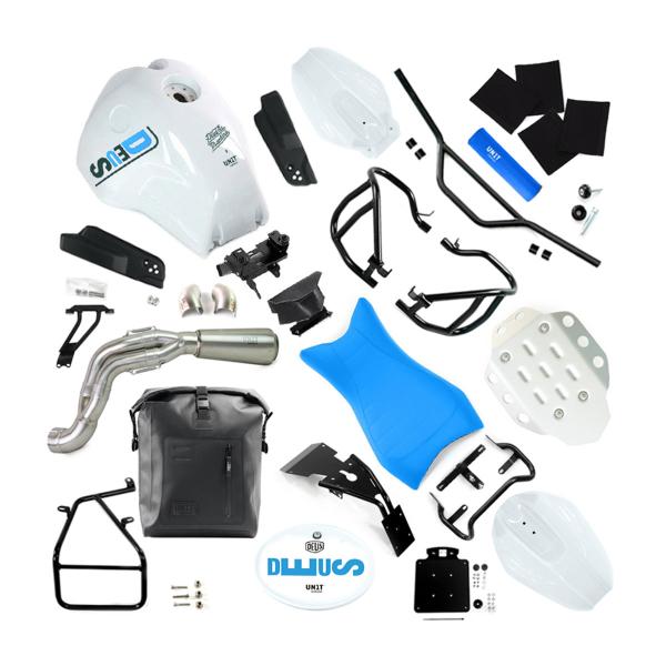 Unit Garage Deus Enduro white/blue Tank/seat/exhaust kit BMW RnineT Roadster Euro3/4