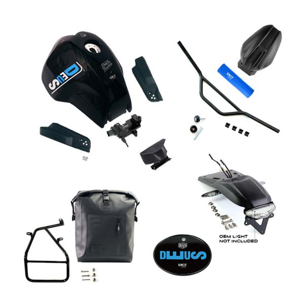 Unit Garage Deus Enduro black Tank kit BMW RnineT Urban GS - Low exhaust Euro3/4