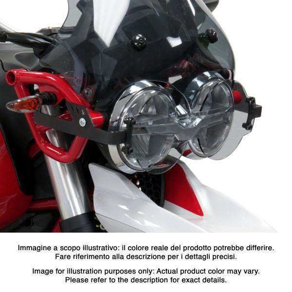 Lente coprifaro con supporti PowerBronze trasparente Moto Guzzi V85TT/Travel 2019-2023