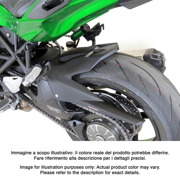 Powerbronze rear hugger gloss black with silver mesh Kawasaki H2SX/SE 2018-2025