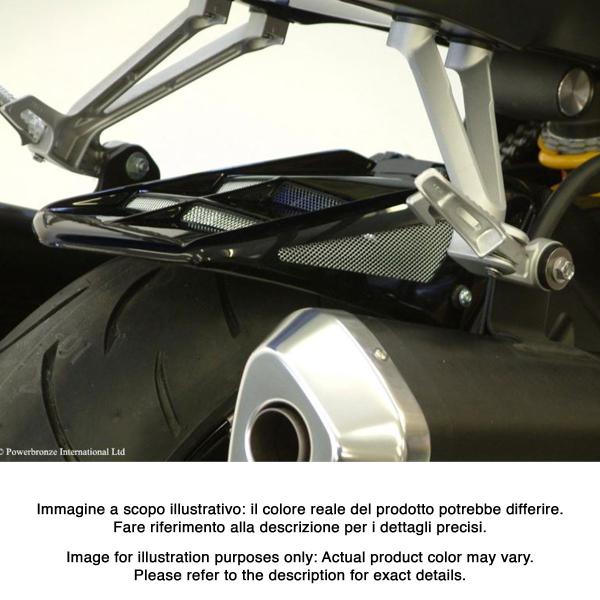 Powerbronze rear hugger gloss black with silver mesh Suzuki GSXR1000 2005-2008