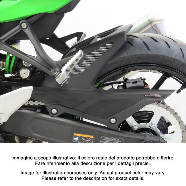 Powerbronze rear hugger gloss black with silver mesh Kawasaki ZX4R/RR 2024-2025