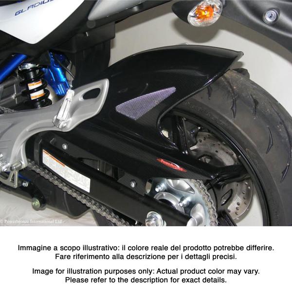 Powerbronze rear hugger carbon look with silver mesh Suzuki SFV400 Gladius 2009-2011
