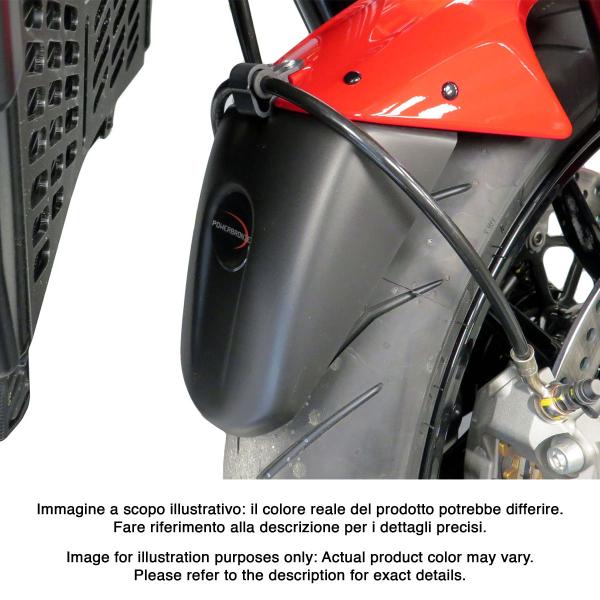 PowerBronze gloss black front mudguard extenders Ducati Monster 937/Plus 2021-2024