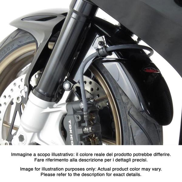 PowerBronze gloss black front mudguard extenders Honda VFR800 2014-2020