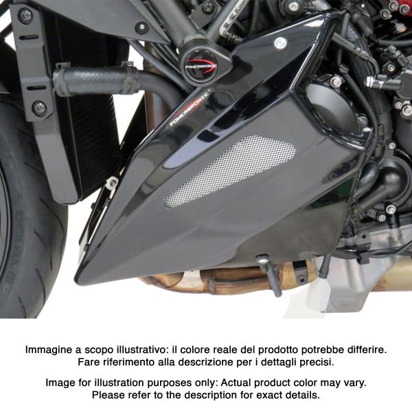 PowerBronze matt black with silver mesh Belly Pan Kawasaki ZH2/SE 2020-2024
