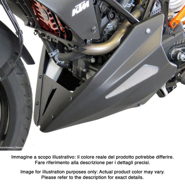 PowerBronze matt black with silver mesh Belly Pan KTM Duke 125 2017-2023