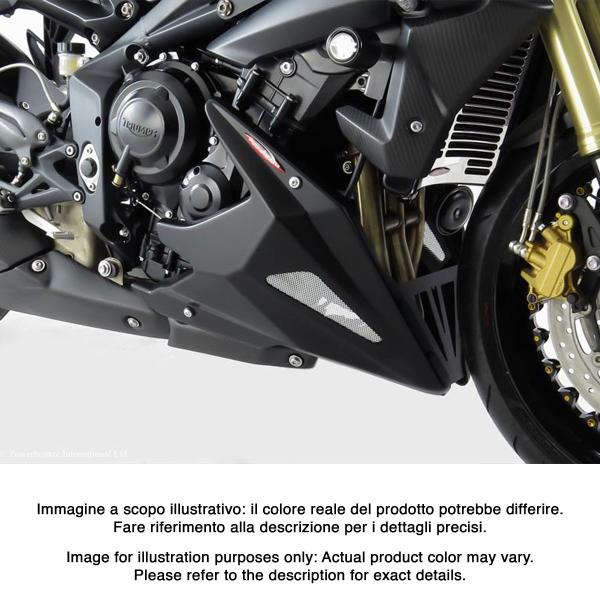 Puntale motore PowerBronze nero con griglia argento Triumph Street Triple 675 2013-2017