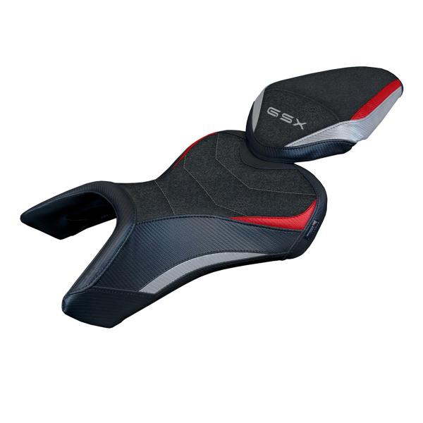 Rivestimento sella TPZ Niigata Ultragrip Logo argento-rosso Suzuki GSX8S/8R 2023-2025