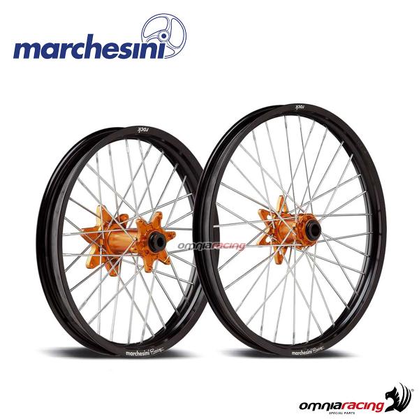 Marchesini Rock - Coppia Cerchi / Ruote KTM 125 150 250 SX 2013  / Mozzo in Arancione o Nero
