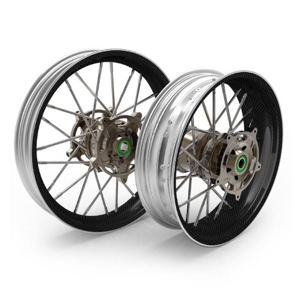 Unit Garage Tubeless Spoke Wheelset Harley Davidson Pan America 24m9 in carbonio