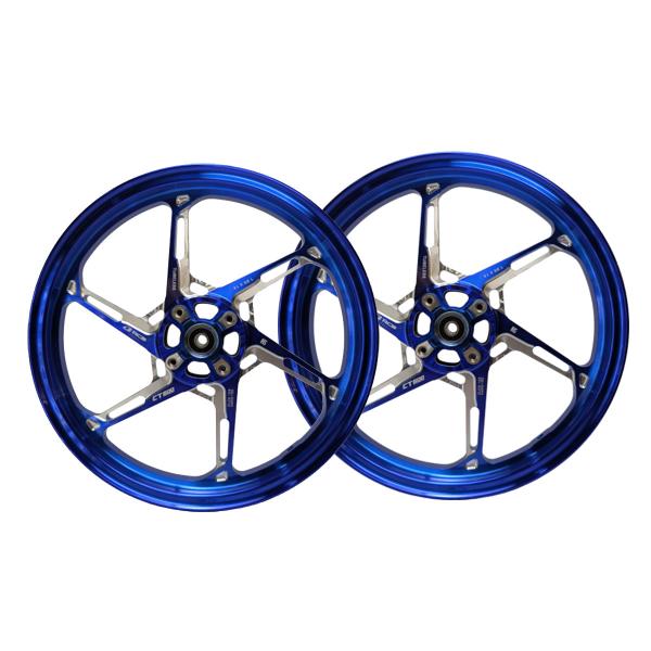 RCB CT600 wheels Honda SH350i 2021-2025 CNC blue 2.75x16 3.50x16