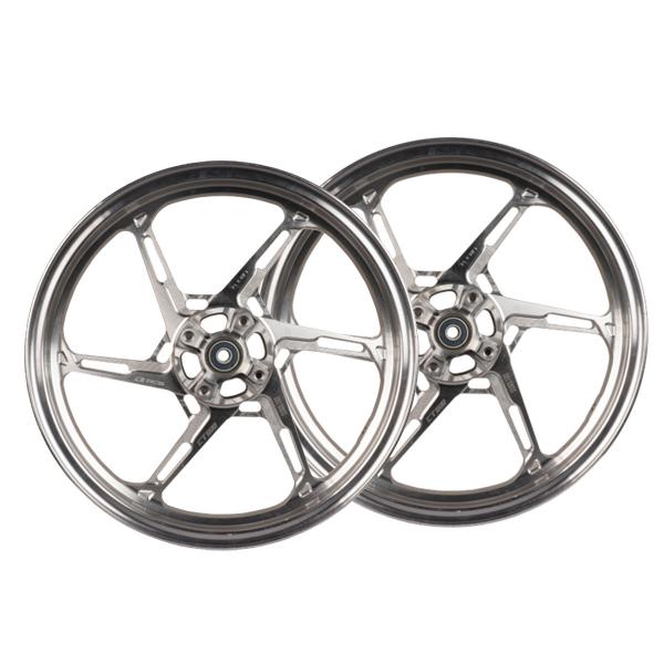 RCB CT600 wheels Honda SH350i 2021-2025 CNC Silver 2.75x16 3.50x16