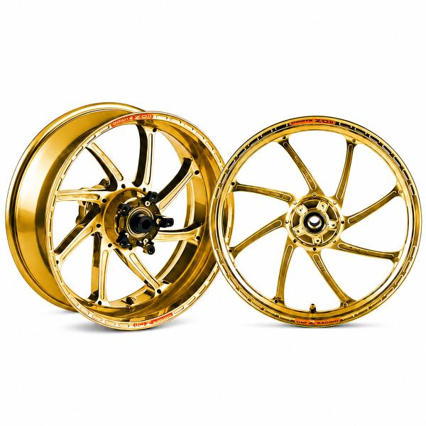 Coppia cerchi OZ Replica GP-8R alluminio oro lucido Aprilia RSV4 2009-2026