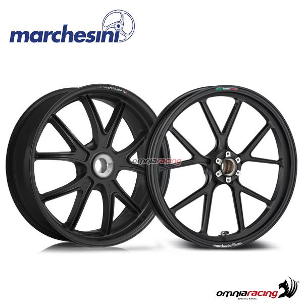 Pair of wheel Marchesini Corse M10RS magnesium Glossy black Ducati Multistrada 1100 kit 2007>2008