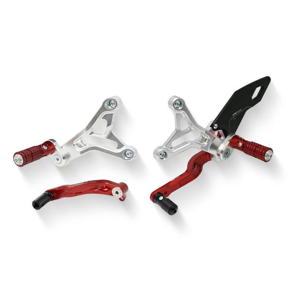 CNC Racing Silver/Red Rearsets Mv Agusta Dragster 800 Rosso 2020-2023