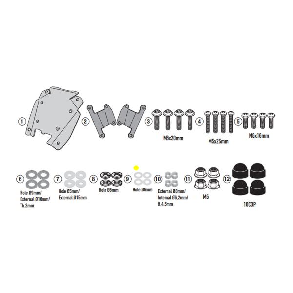 Givi windscreen fitting kit Kawasaki Z900 2025