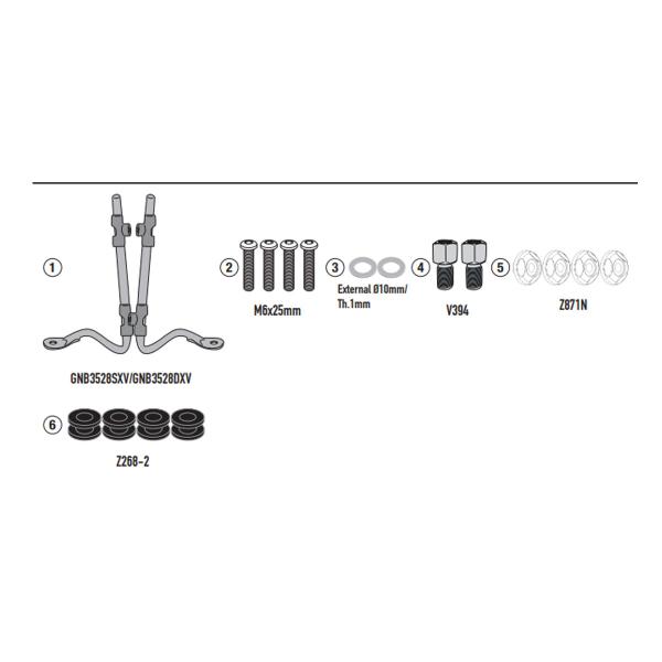 Givi windscreen fitting kit SYM Fugue 125 2025