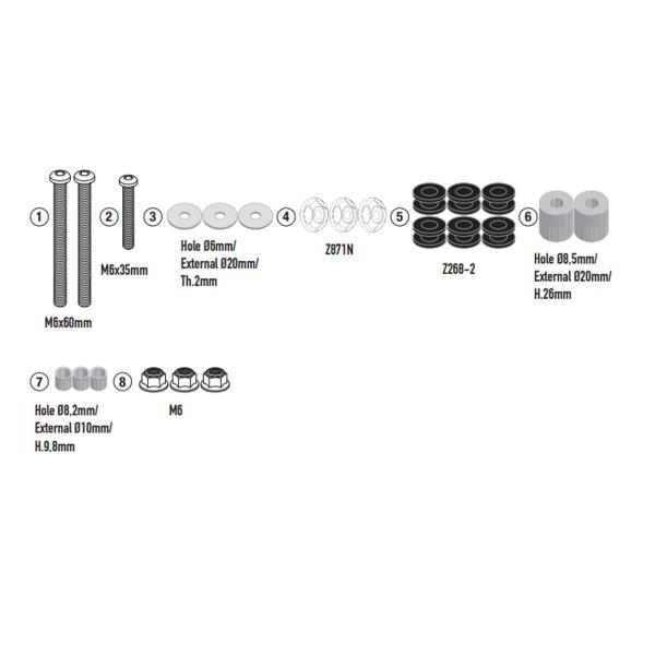 Givi windscreen fitting kit Zontes 368D 2025