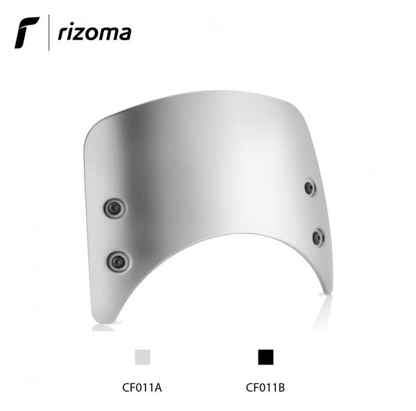 Cupolino basso Rizoma universale in alluminio spazzolato colore argento