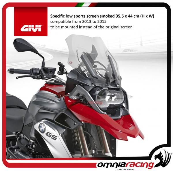Givi Parabrezza Sportivo / Cupolino Sportivo Fume per BMW R1200GS 2013>2015