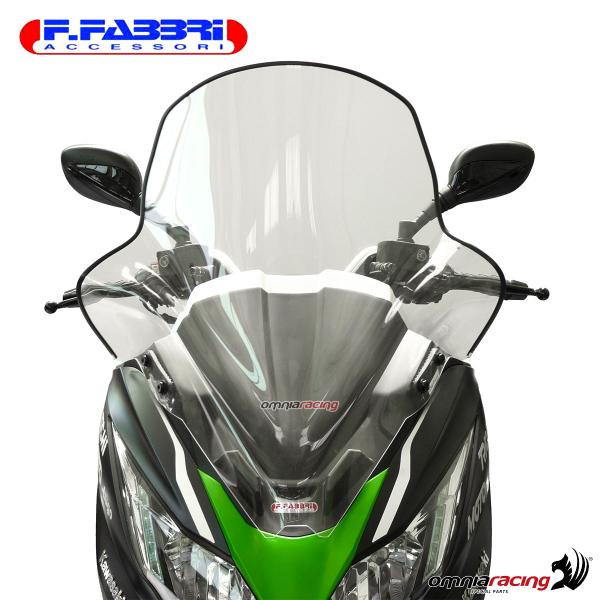 Parabrezza Fabbri trasparente con bordo omologato TUV per Kawasaki J125/J300 2014>2021