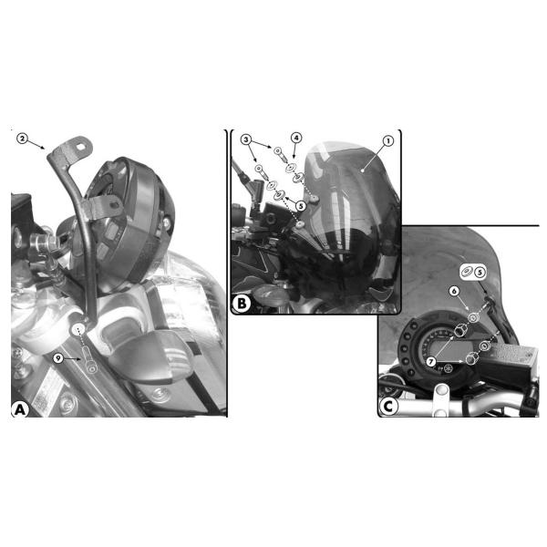 Kit fissaggio cupolino Givi Yamaha FZ6/ 600 Fazer 2004-2006