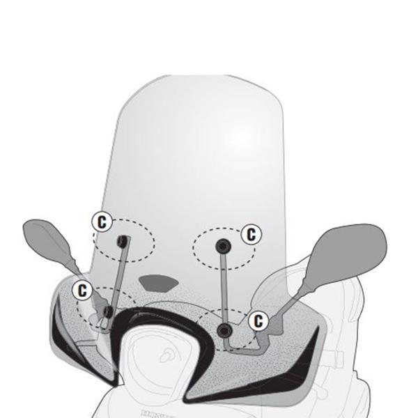 Kit fissaggio cupolino Givi Honda SH125 Mode 2013-2020